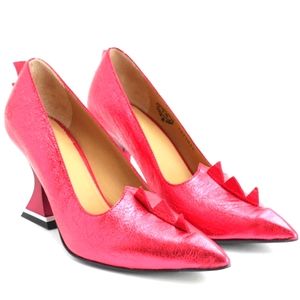 NWOT Fleuvog Polly Pink Textured Pump Size 9
